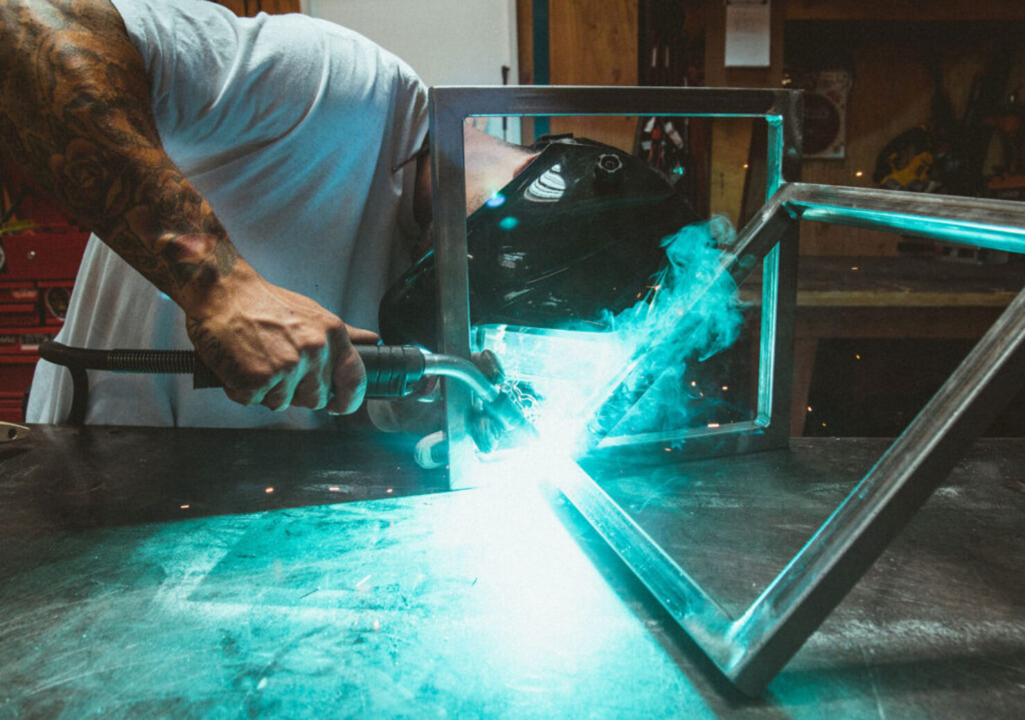 man-using-torch